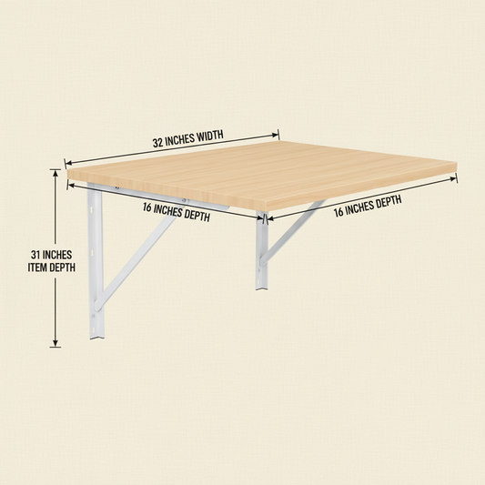 Dimension Diagram – Wall-Mounted Folding Laundry Table