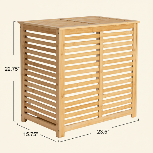 LIND Bamboo Double Laundry Sorter, dimensions