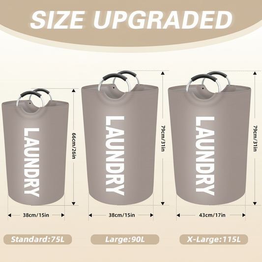LIND Collapsible Laundry Basket, 90L, size detail