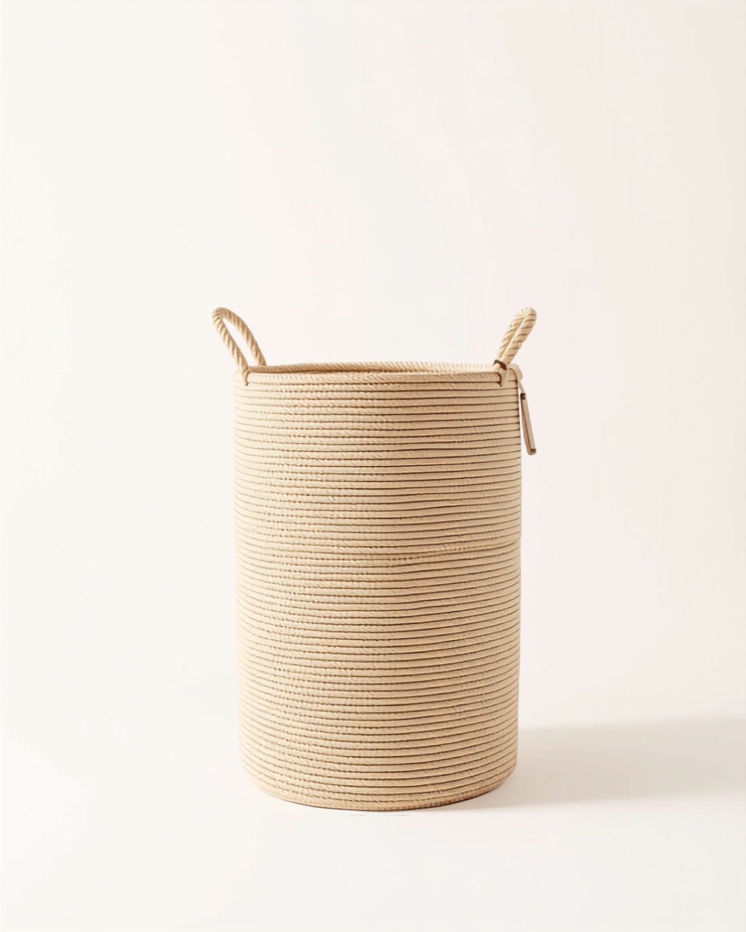 LIND Oatmeal Hamper for a calm laundry room setup.