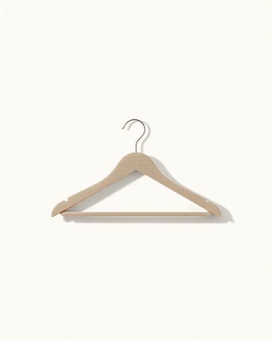 LIND Velvet Hangers for a calm laundry room setup.
