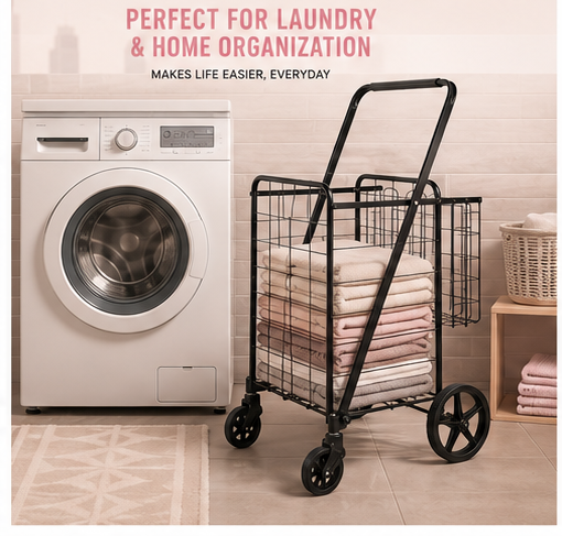 Folding Utility Cart – Double Basket
