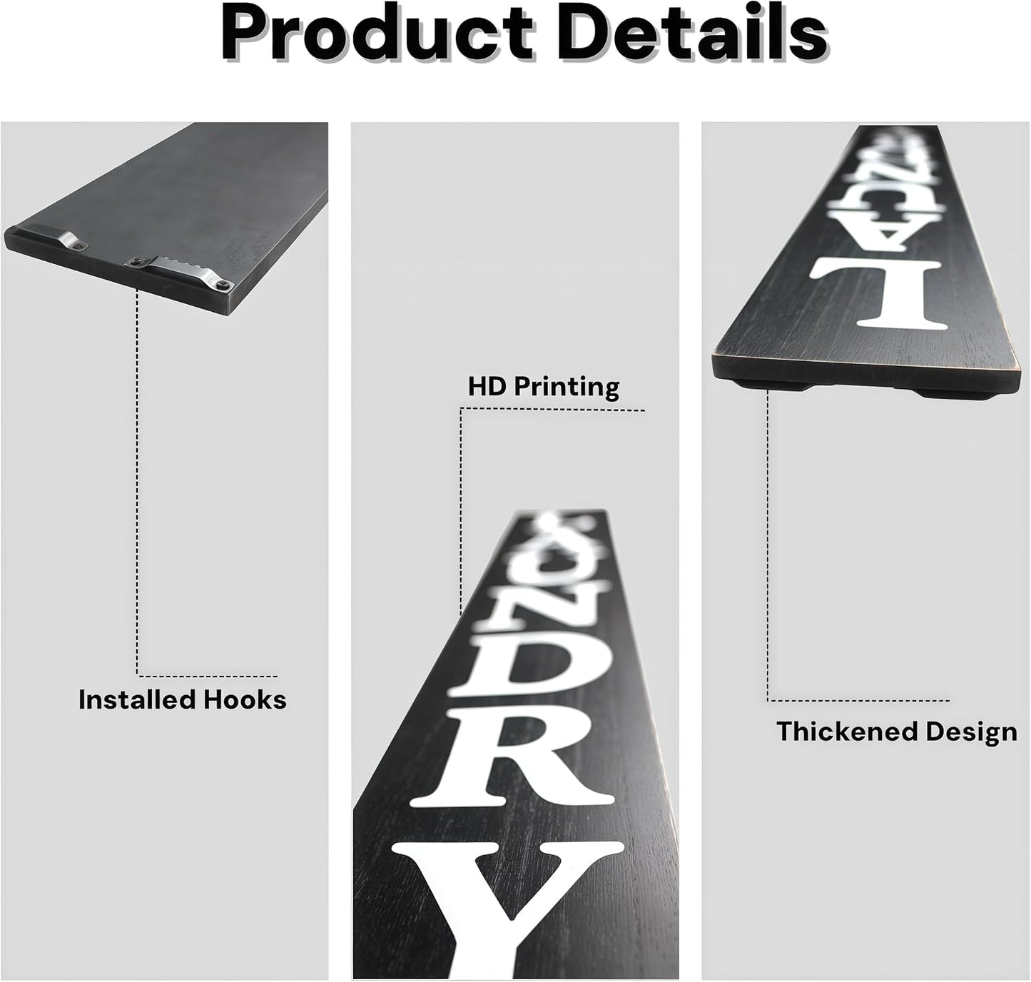 Laundry Room Sign 24In*4In Large Wooden Vertical Laundry Room Decor for Laundry Room Wall, Laundry Room Door, above the Washing Machine, and Laundry Cabinet Decoration