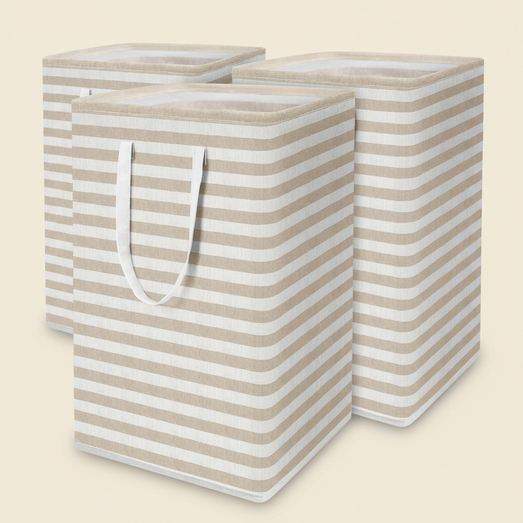 LIND Collapsible Laundry Baskets, set of 3