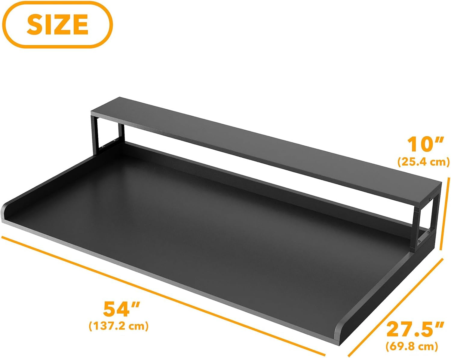 2-Tier Washer Dryer Countertop, Laundry Topper with Rack Shelf 54" Width X 27.5" Depth X 10" Height Organizer Cover for Washer and Dryer Laundry Hamper Counter Storage (Black)