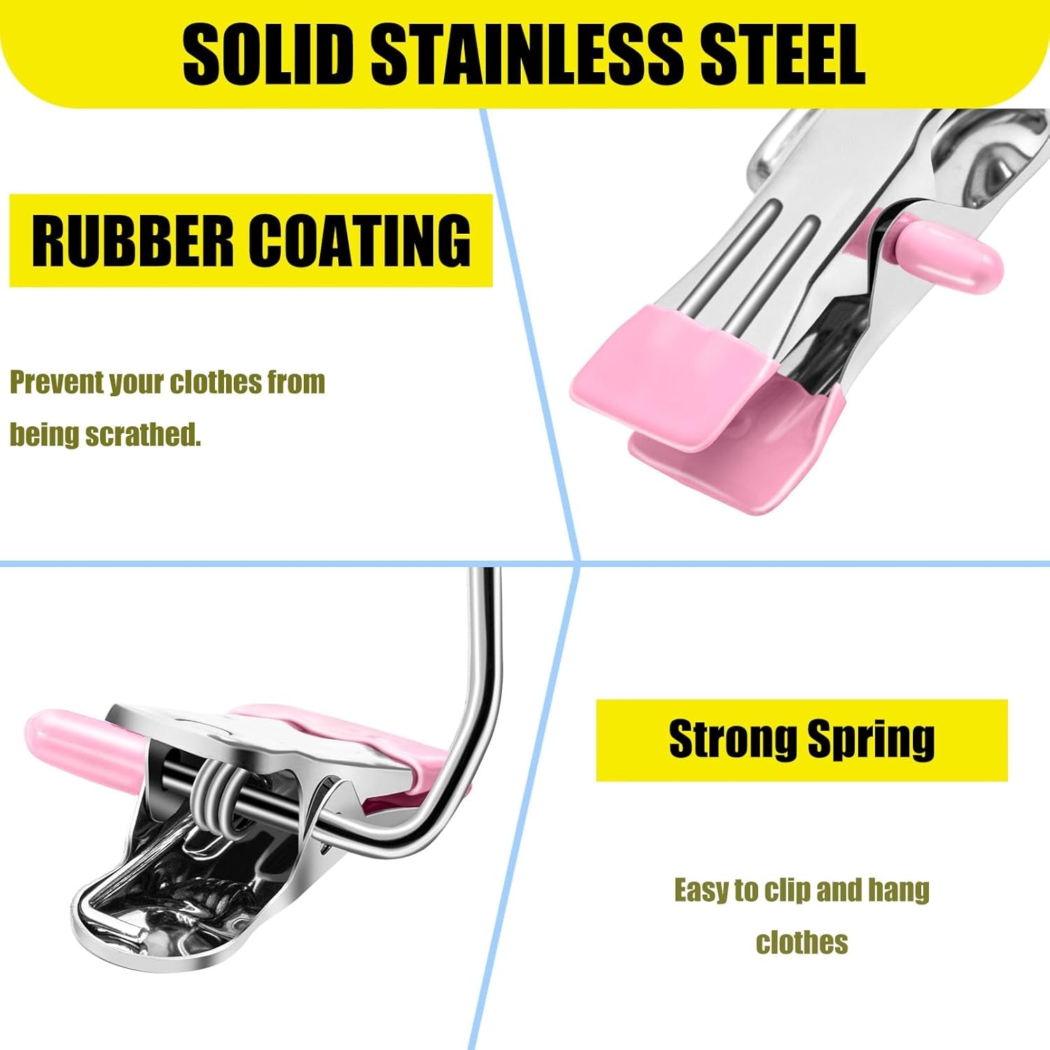 30 Pack Boot Hangers for Closet, Pink Laundry Hooks with Clips, 360° Swivel Stainless Steel Boot Hanger Clips, Portable Hangers Single Clip, Space Saving Boots Clip for Hanging Shirts Pants