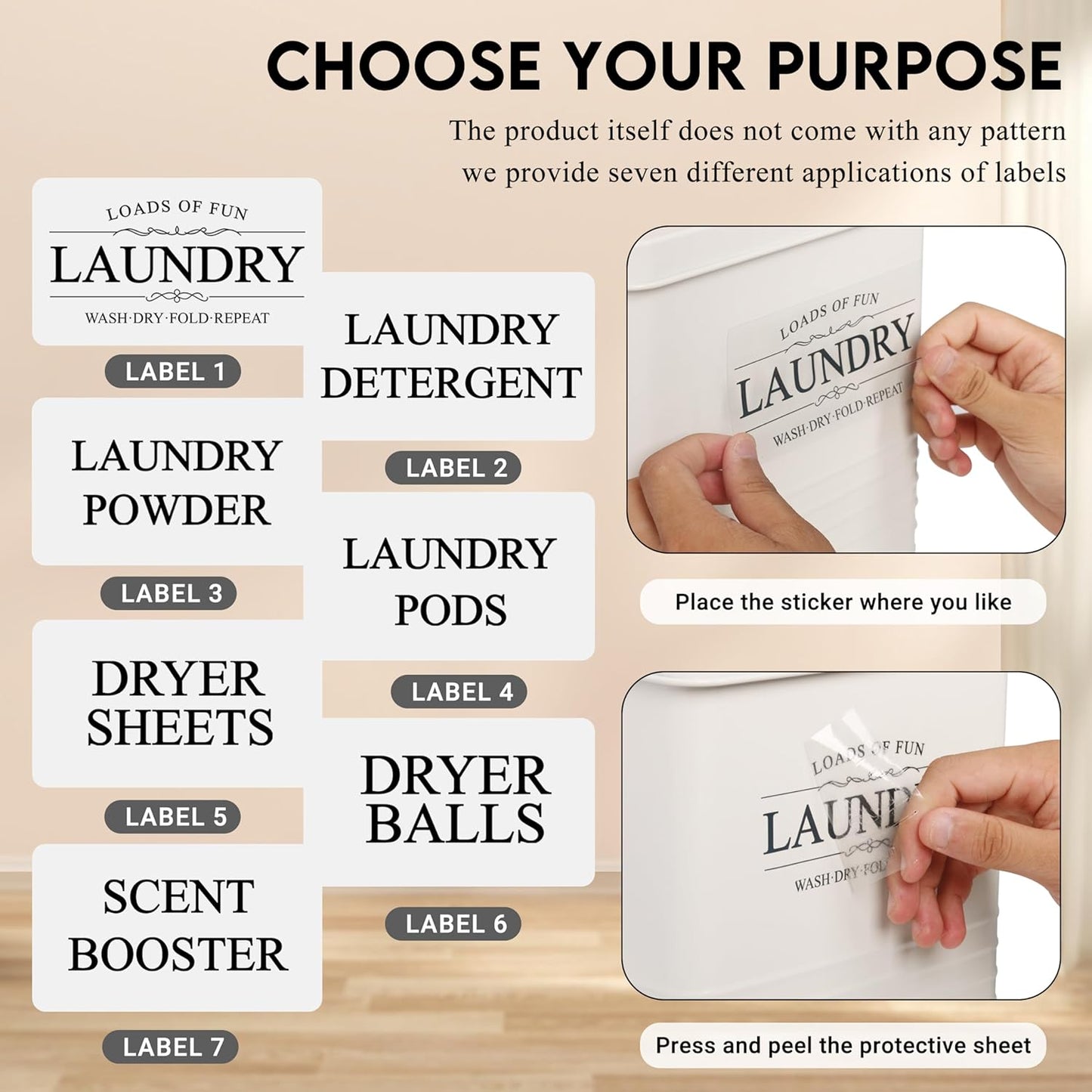 3-Set Laundry Room Organization and Storage | Modern Farmhouse Laundry Room Decor | Laundry Container for Organizing Laundry Pods, Laundry Powder, Dryer Sheets, Dryer Balls, Cream White