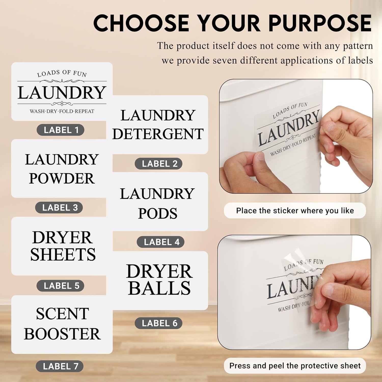 3-Set Laundry Room Organization and Storage | Modern Farmhouse Laundry Room Decor | Laundry Container for Organizing Laundry Pods, Laundry Powder, Dryer Sheets, Dryer Balls, Cream White