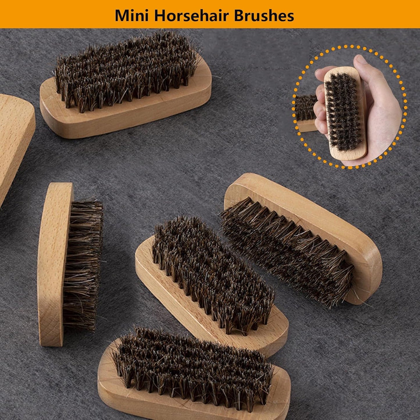 Horsehair Laundry Stain Brush 3 Pack Clothes Brush Shoes Soft Bristle Cleaning Brush Natural Wood Laundry Brush for Stains on Clothes Shoes Polishing Brush Shining Brushes