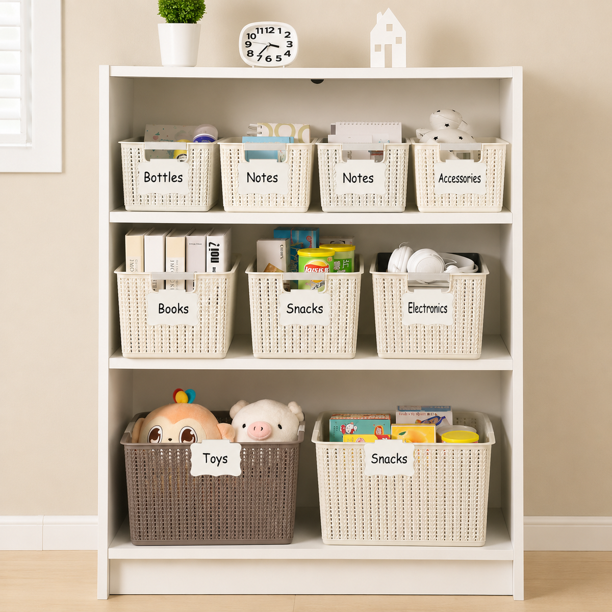 Erasable Basket Label Clips, Set of 12 — side view