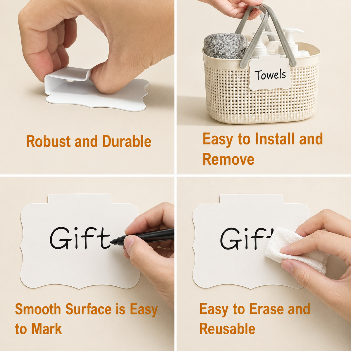 Erasable Basket Label Clips, Set of 12 — feature detail