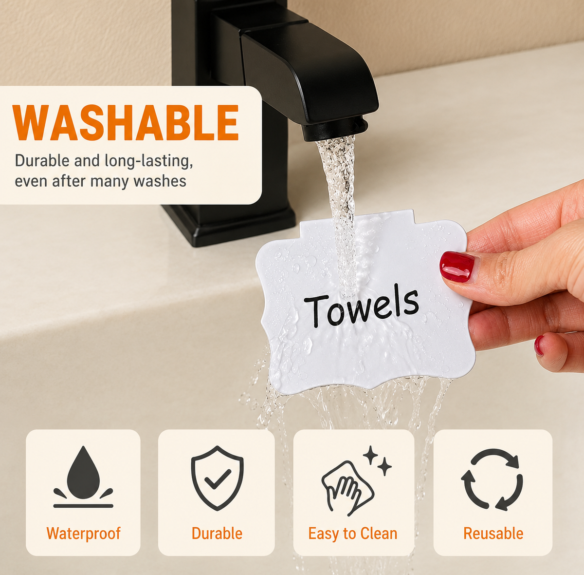 Erasable Basket Label Clips, Set of 12 — styled room view