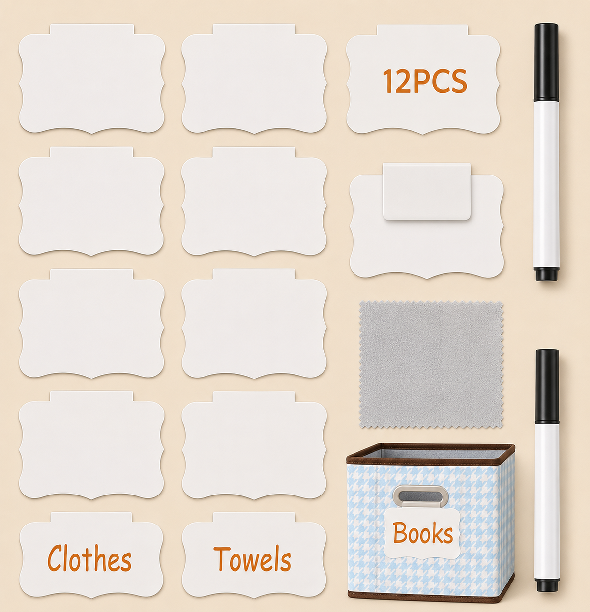 Erasable Basket Label Clips, Set of 12 — product view