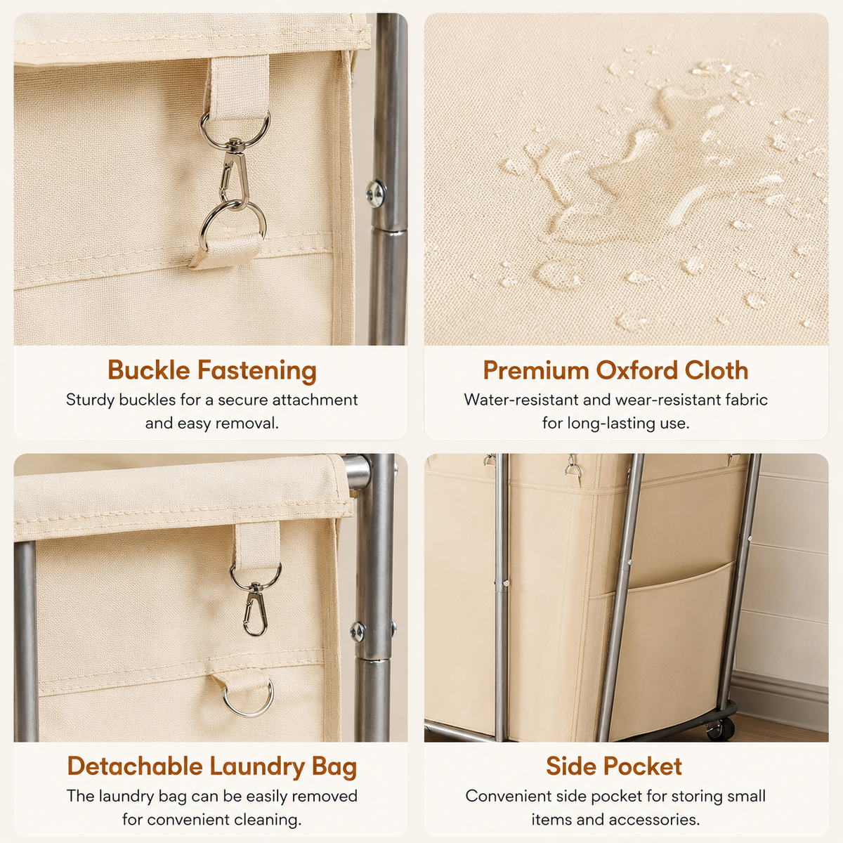 Extra-Large Rolling Laundry Hamper, 313L — feature detail