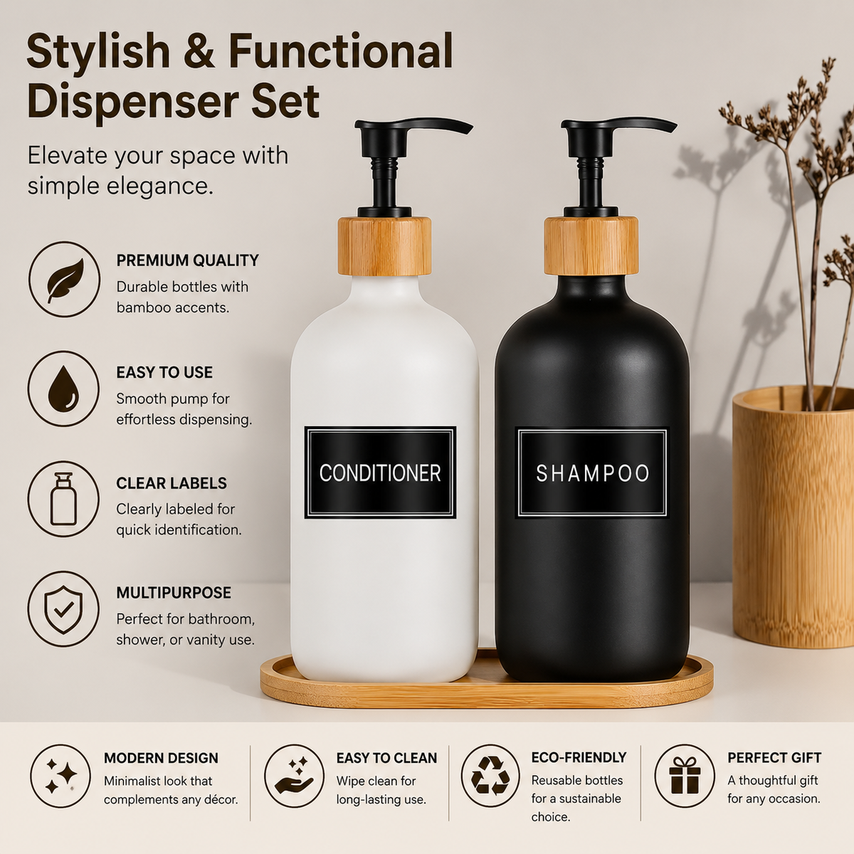 LIND Minimalist Laundry Jar Labels, alternate angle