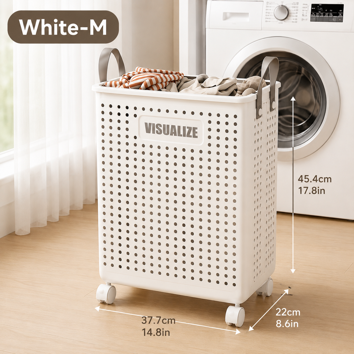 LIND Slim Foldable Laundry Hamper, alternate angle