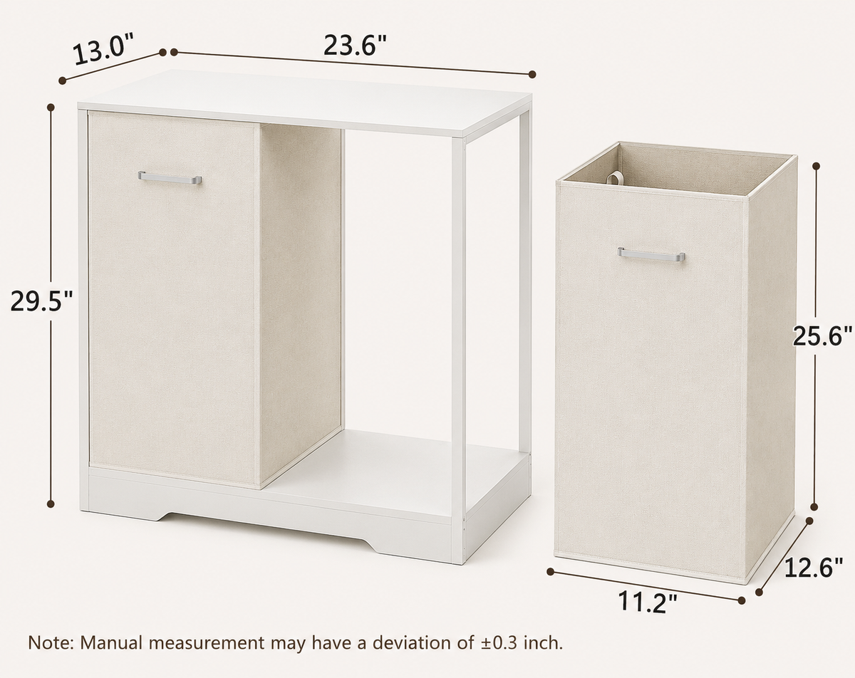LIND Double Pull-Out Laundry Hamper Cabinet, alternate angle