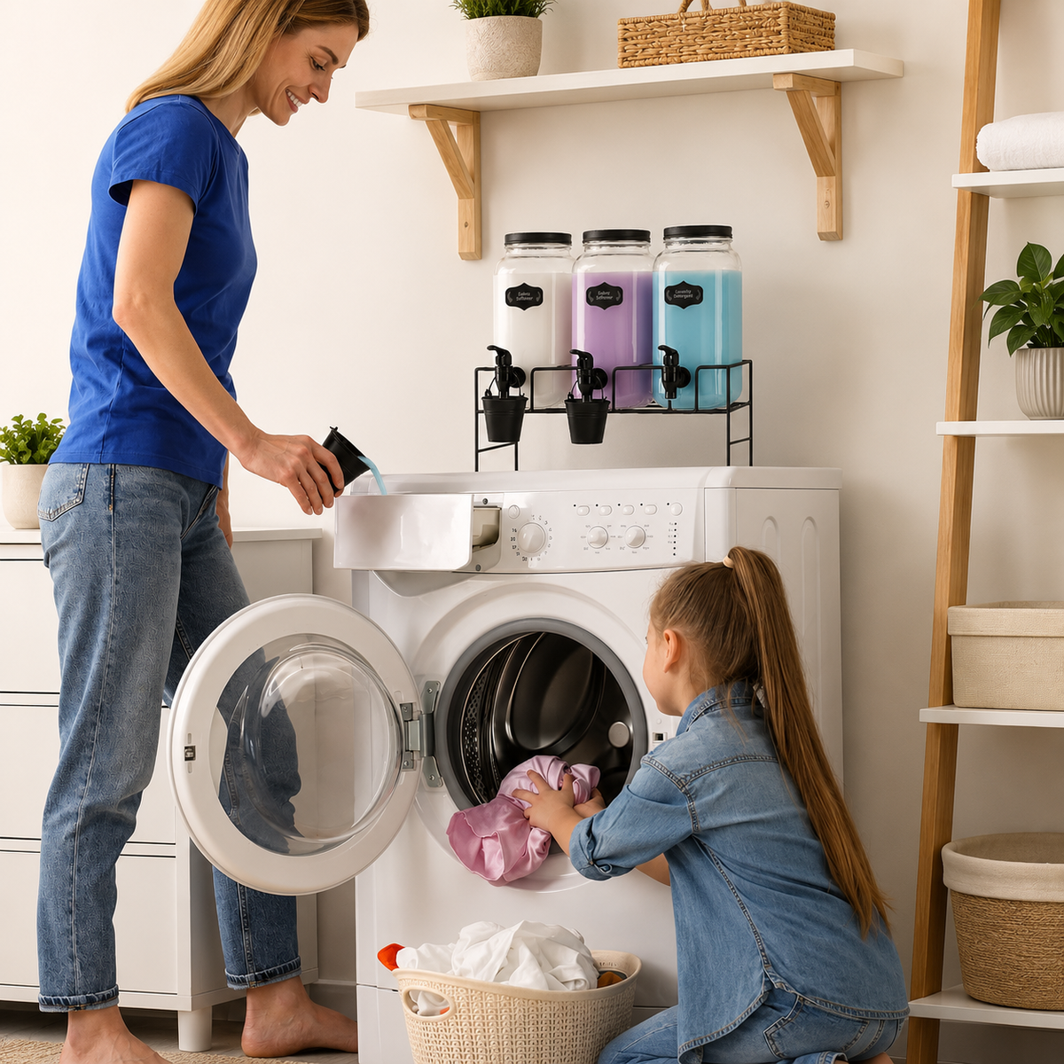 Glass Laundry Detergent Dispensers, Set of 3 — feature detail