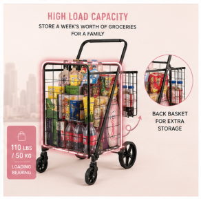 Folding Utility Cart – Double Basket