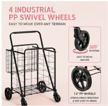Folding Utility Cart – Double Basket