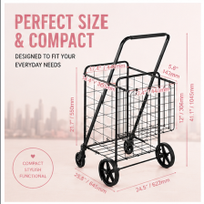 Folding Utility Cart – Double Basket