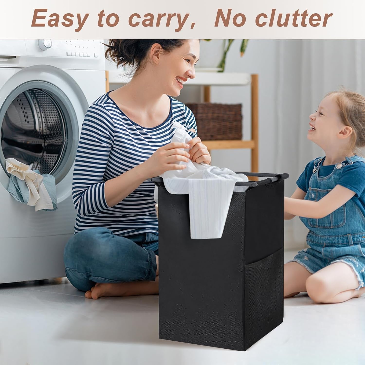 Extra Large Laundry Hamper, Laundry Hamper 3 Section with Shelf - 210L Capacity, Laundry Basket for Clothes-1 Storage Shelf, Laundry Sorter for Laundry Room, Bedroom