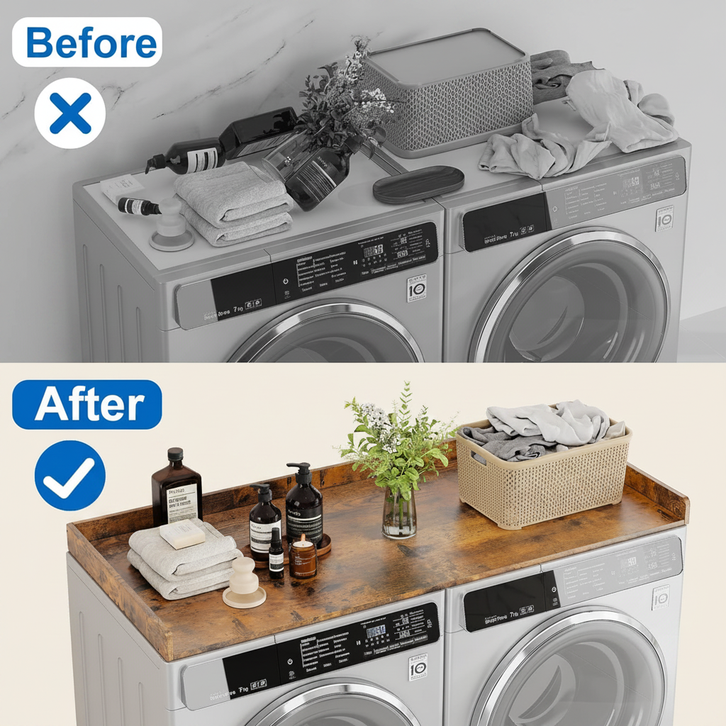 LIND Washer & Dryer Countertop, before and after