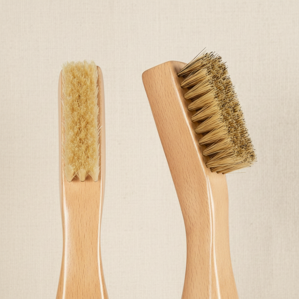 Bristle close-up linen background