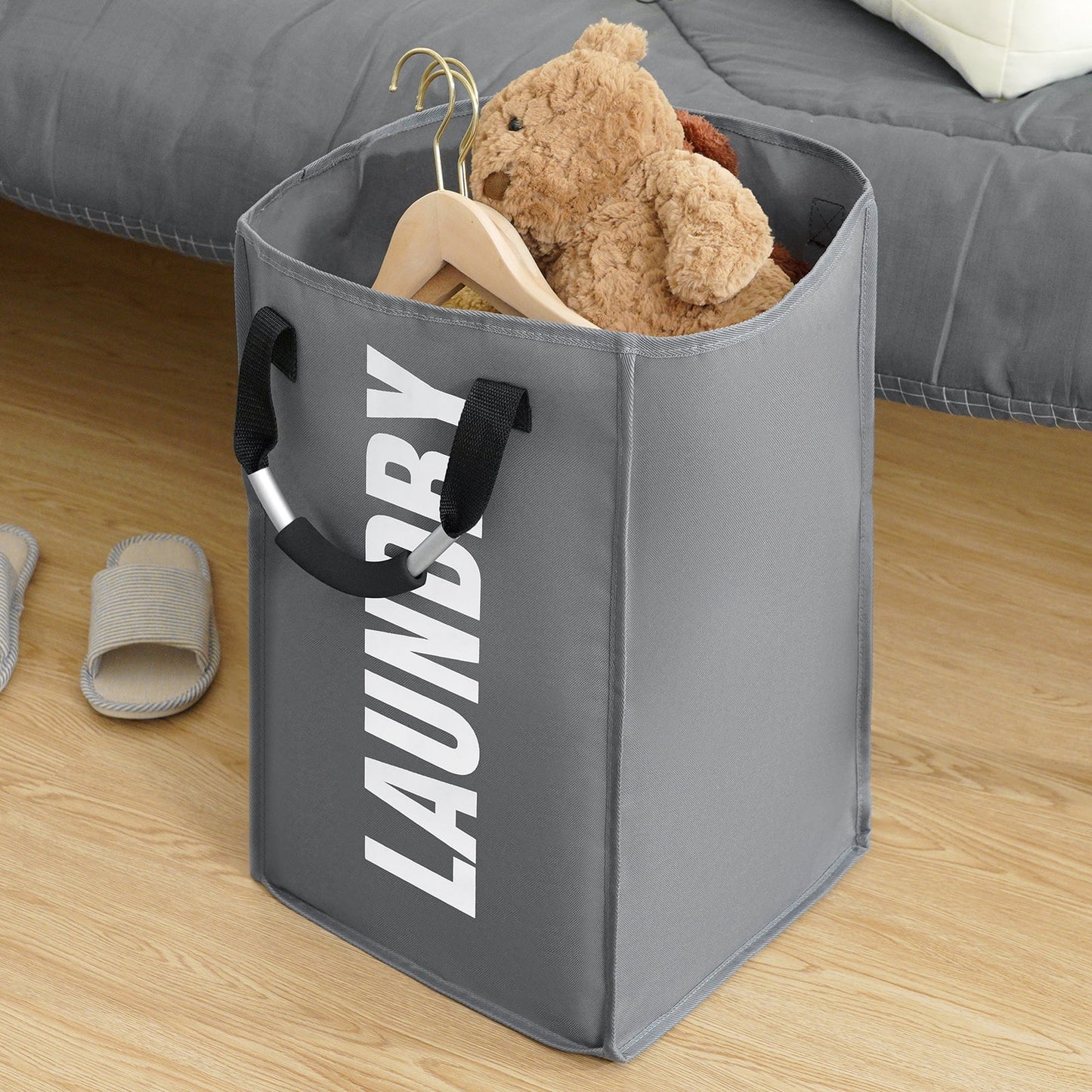 Laundry Baskets 13*13*21 Inches Collapsible Laundry Hmaper Waterproof Clothes Hampers for Laundry Oxford Laundry Bags with Handles