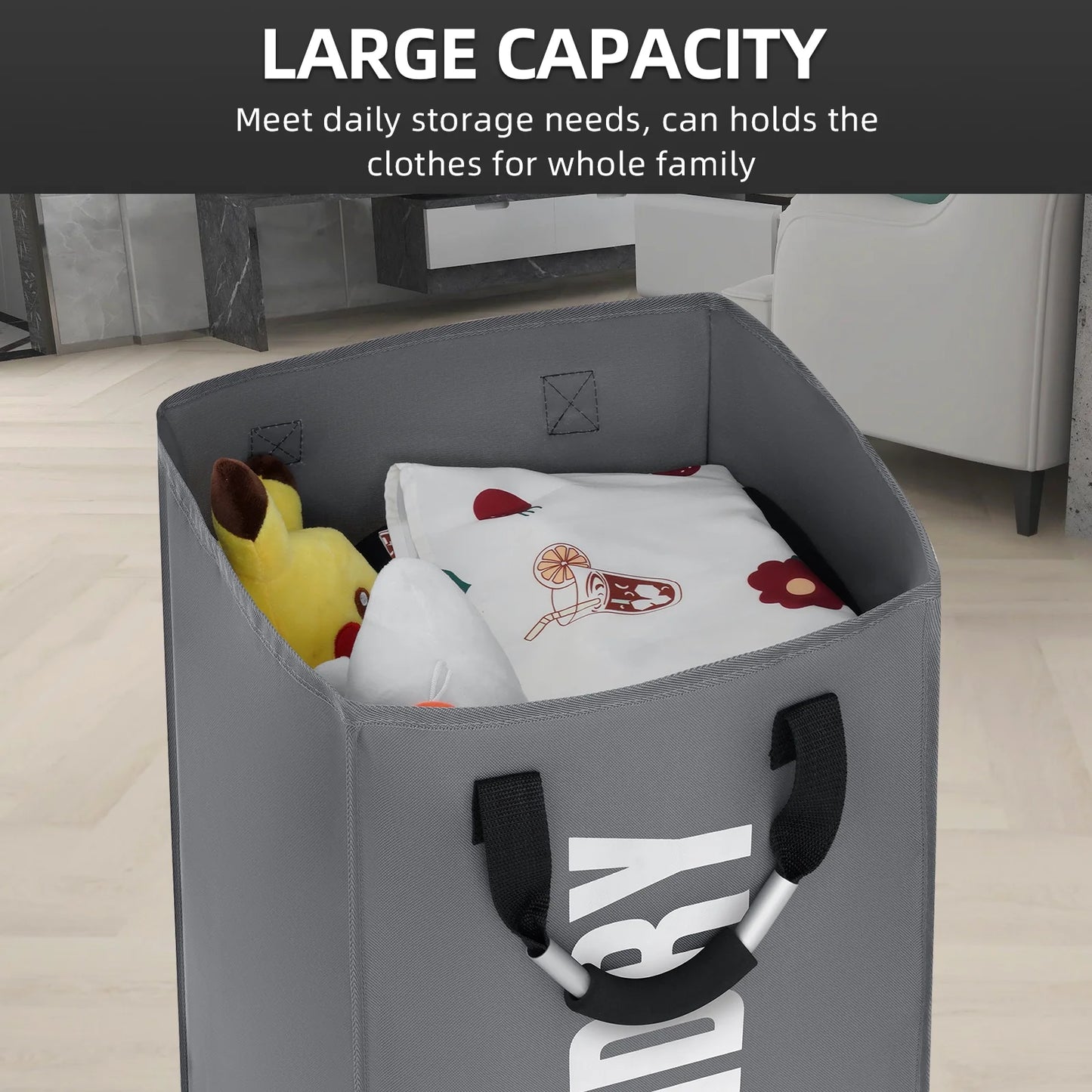 Laundry Baskets 13*13*21 Inches Collapsible Laundry Hmaper Waterproof Clothes Hampers for Laundry Oxford Laundry Bags with Handles