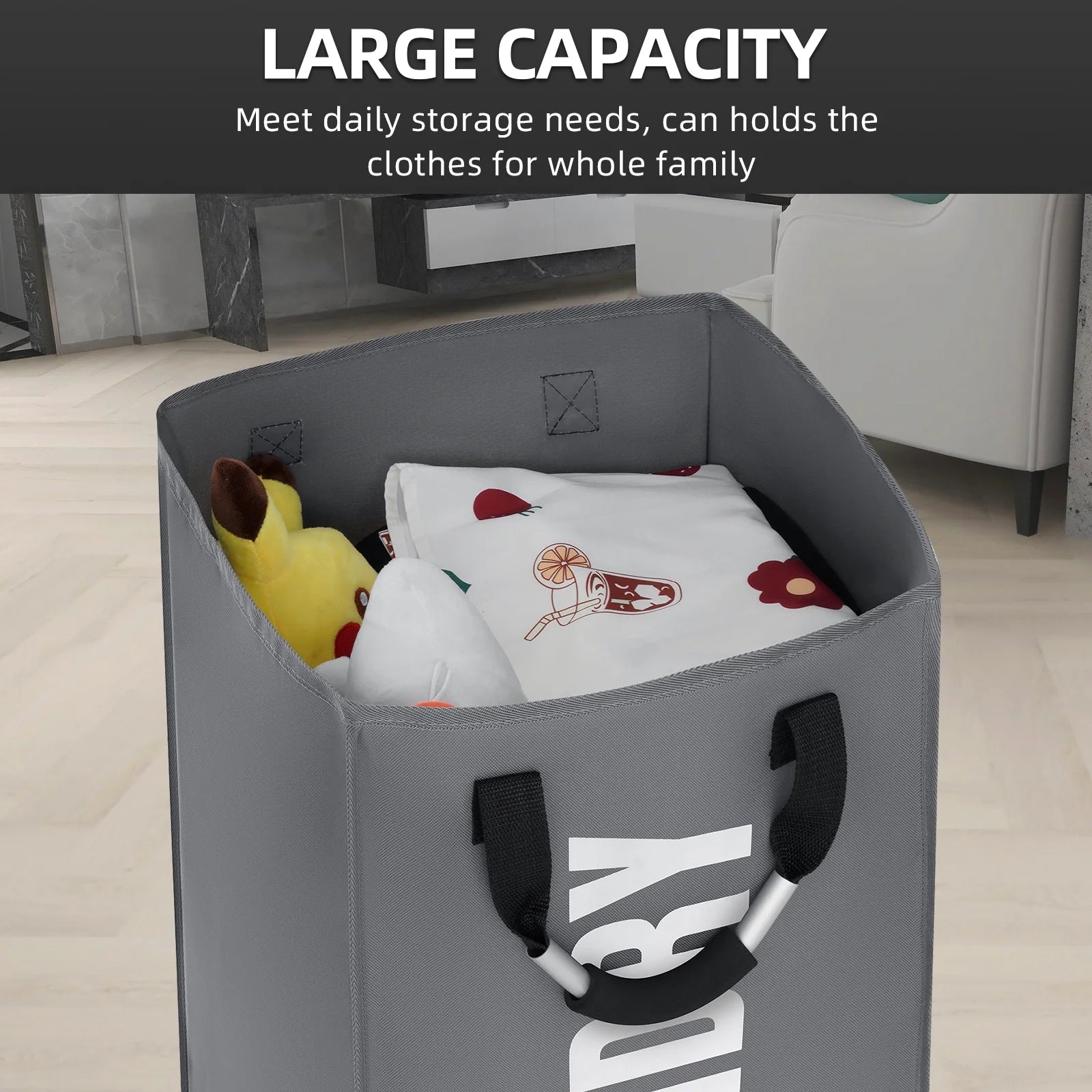 Laundry Baskets 13*13*21 Inches Collapsible Laundry Hmaper Waterproof Clothes Hampers for Laundry Oxford Laundry Bags with Handles
