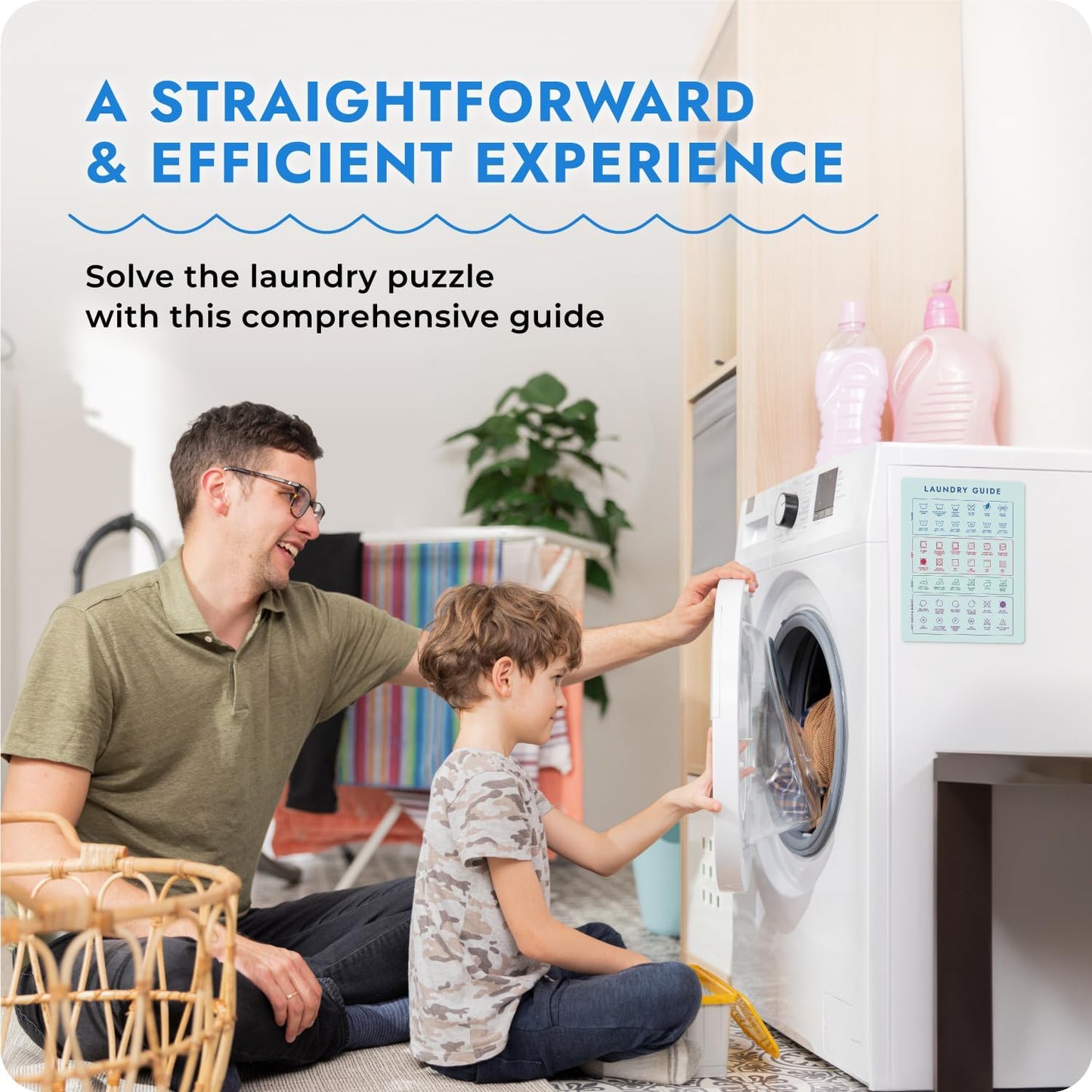 Laundry Symbols Magnet for Easy Clothing Care - Laundry Symbol Guide for Home, Dorms & Laundromats - Laundry Symbols Sign - Laundry Room Decor and Accessories - Laundry Sign for Laundry Wall Decor