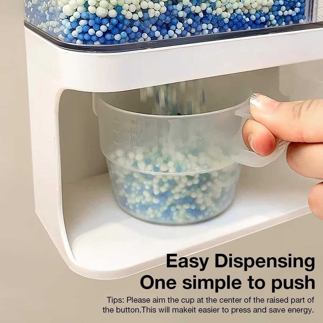 Wall-Mount Laundry Bead & Powder Dispenser – 6 lb Capacity, White