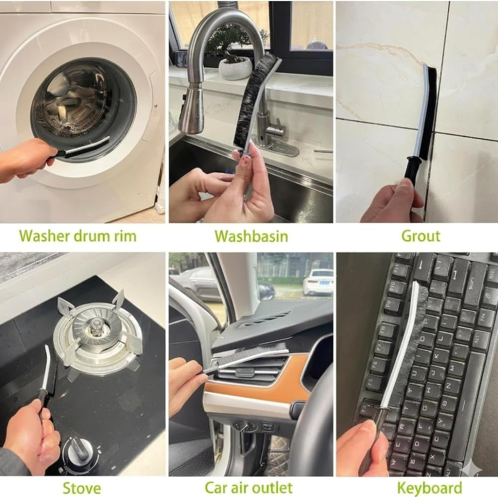 8 Pack Multi-Purpose Washing Machine & Dryer Vent Cleaning Kit | Dryer Lint Cleaner, Grout, Crevice & Lint Trap Cleaning Tools, Long Handle Laundry Brushes, for All Washers, Flexible