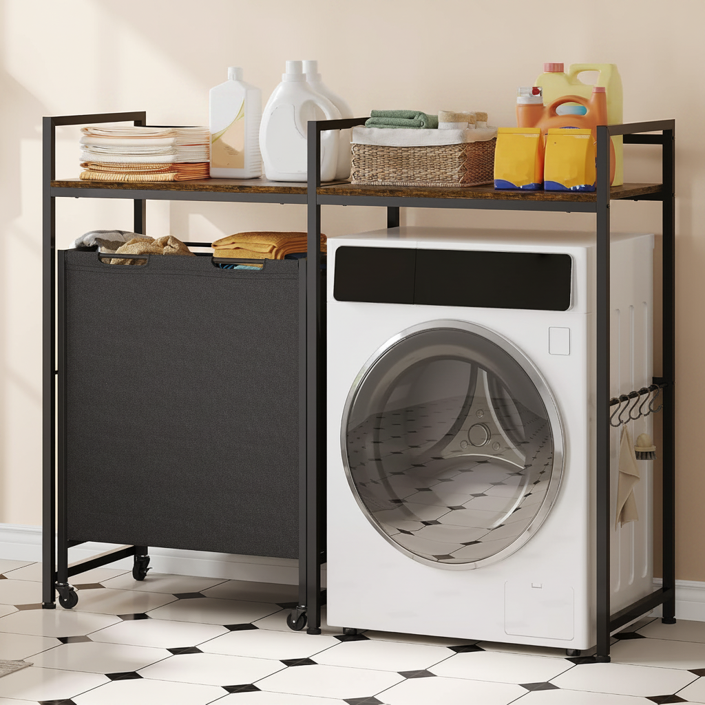 LIND Over-the-Washer Rolling Shelf, detail view