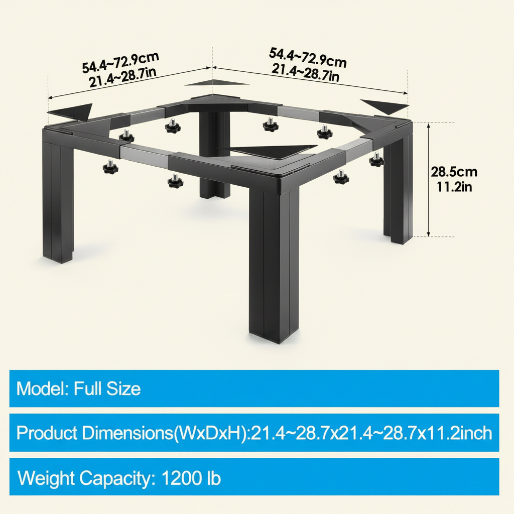 LIND Adjustable Washing Machine Pedestal, dimensions