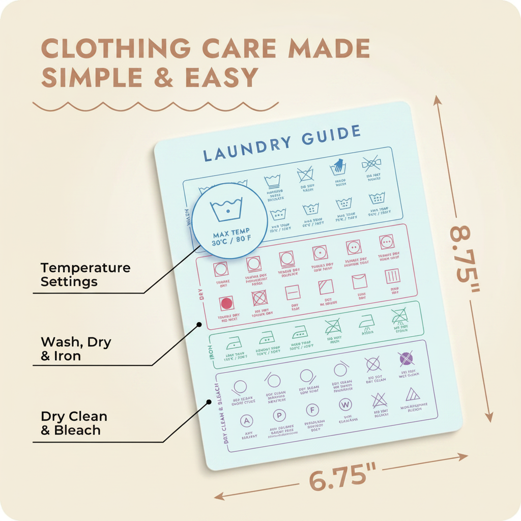 LIND Laundry Symbols Guide Magnet, dimensions