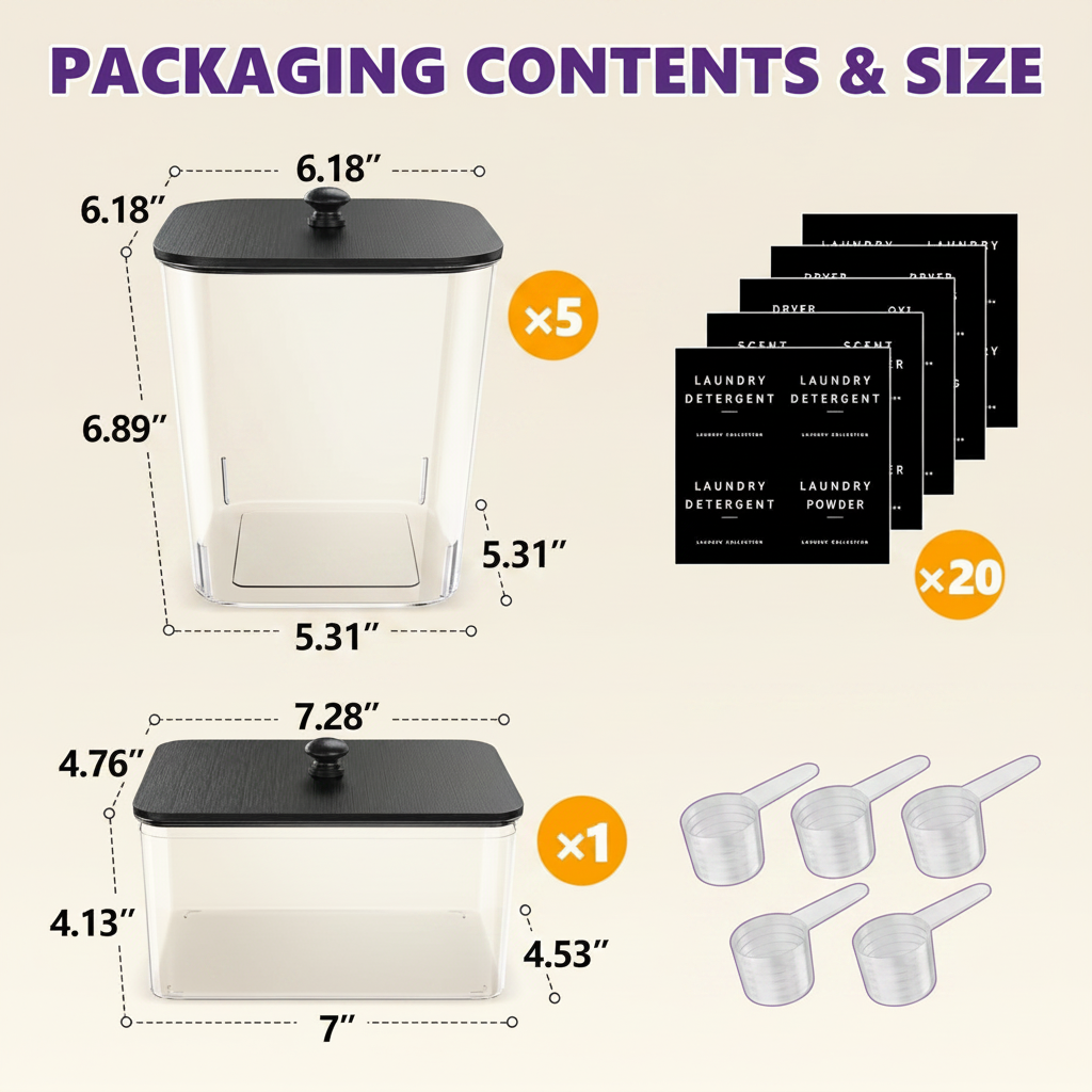LIND Laundry Pod Jars, dimensions