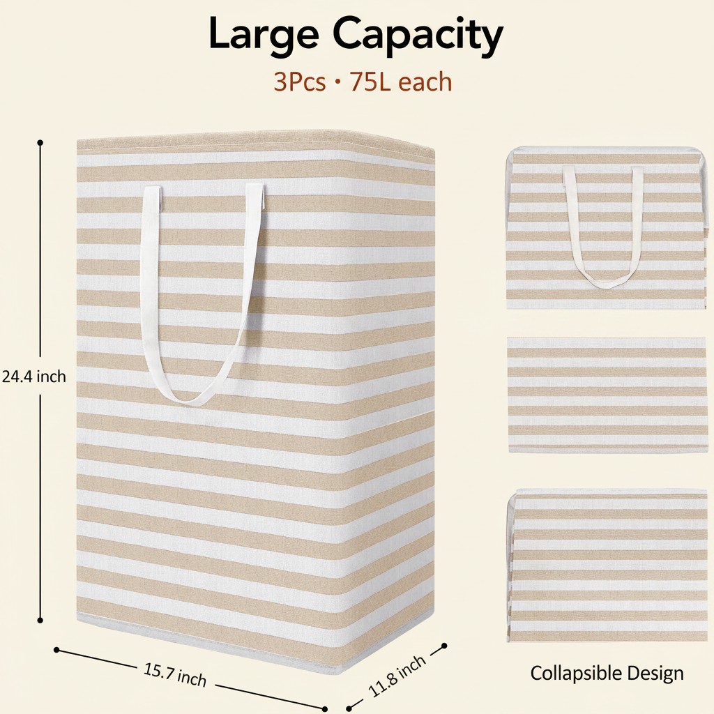 LIND Collapsible Laundry Baskets, dimensions