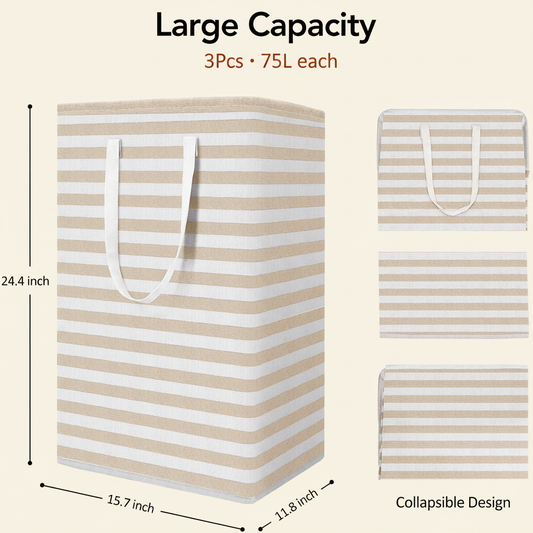 LIND Collapsible Laundry Baskets, dimensions