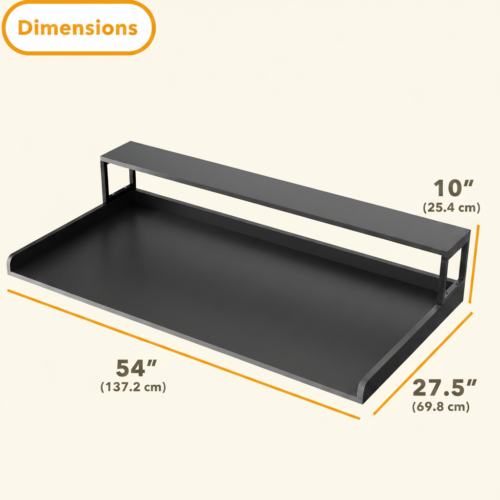 LIND Washer & Dryer Countertop with shelf, dimensions
