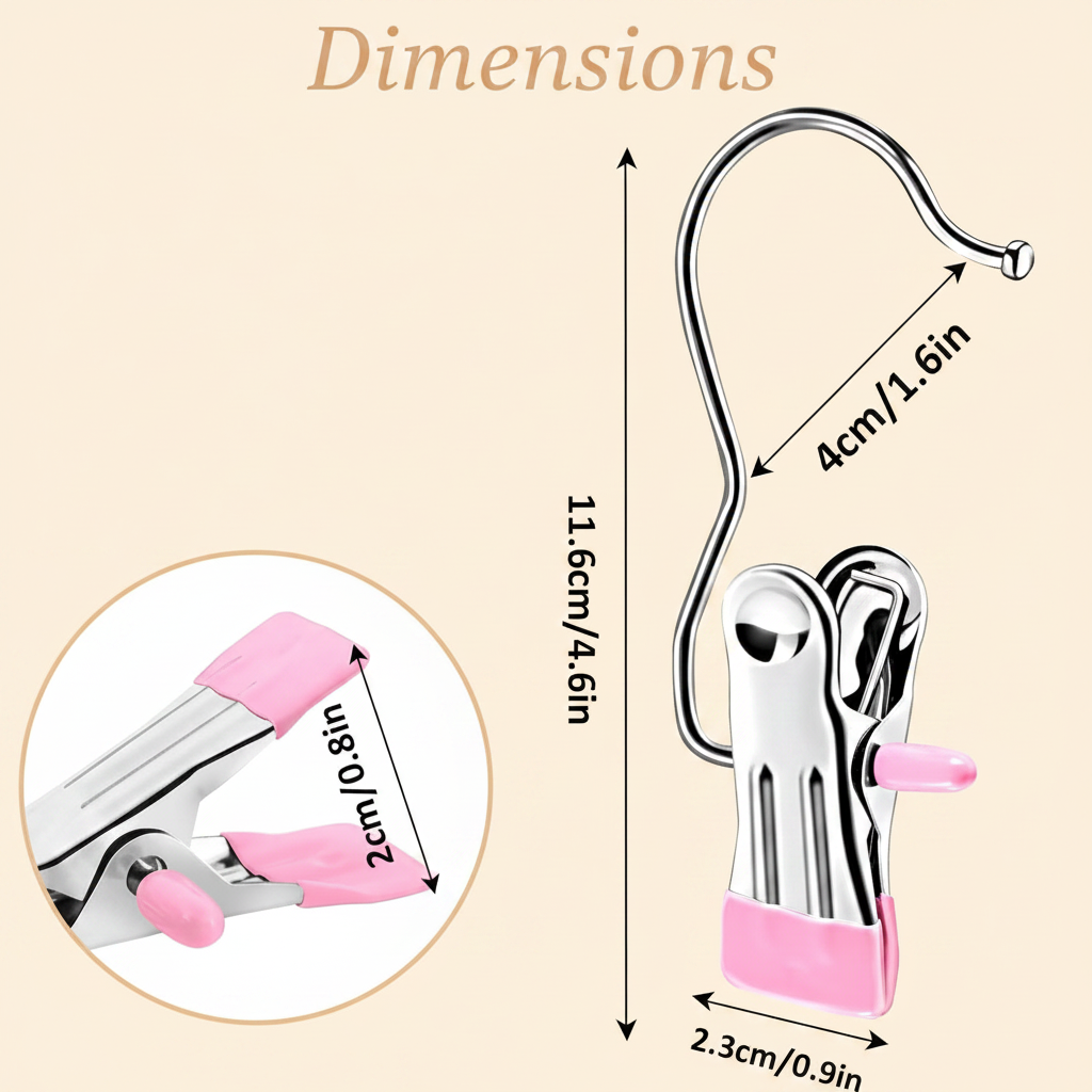 LIND Boot & Trouser Hanger Clips, dimensions
