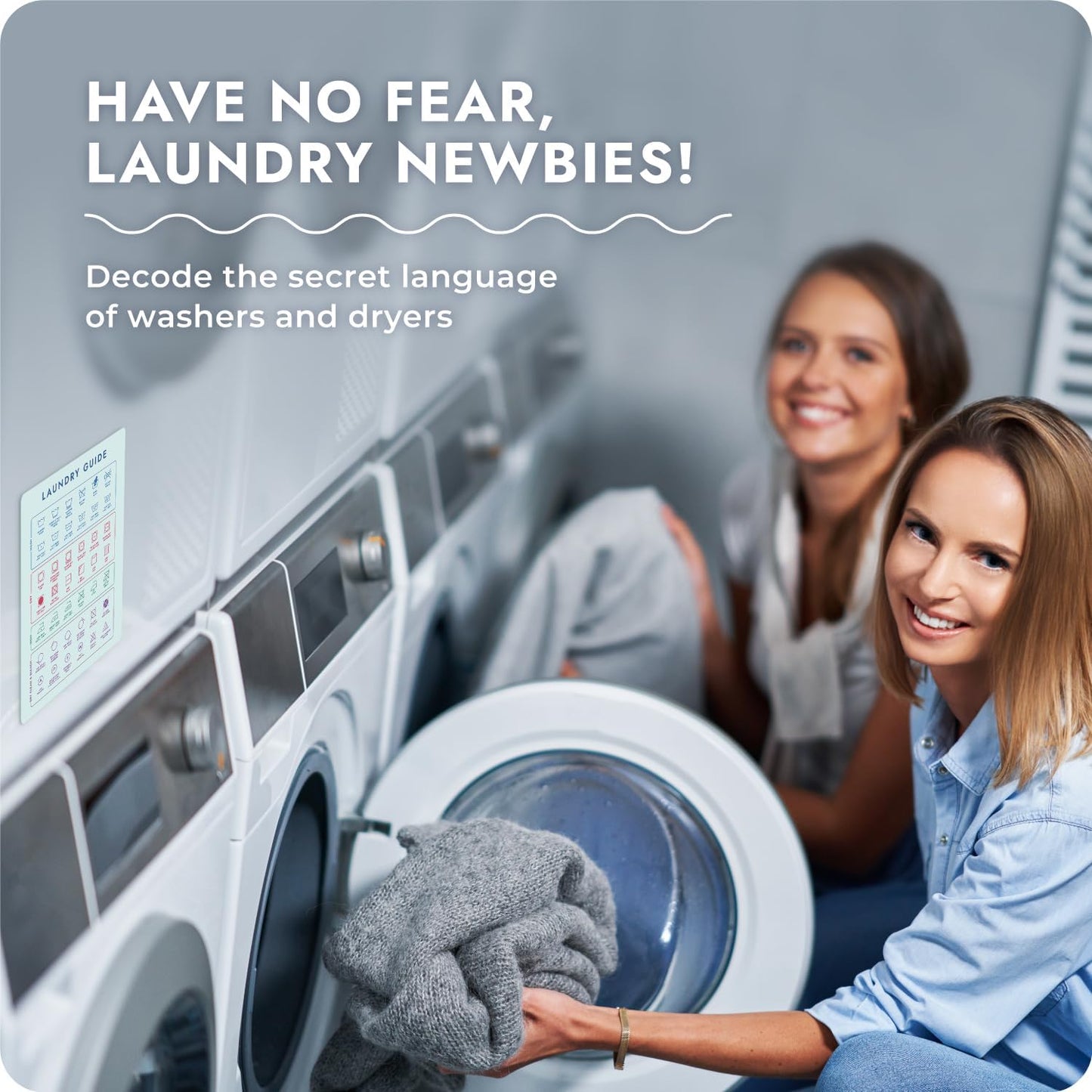 Laundry Symbols Magnet for Easy Clothing Care - Laundry Symbol Guide for Home, Dorms & Laundromats - Laundry Symbols Sign - Laundry Room Decor and Accessories - Laundry Sign for Laundry Wall Decor