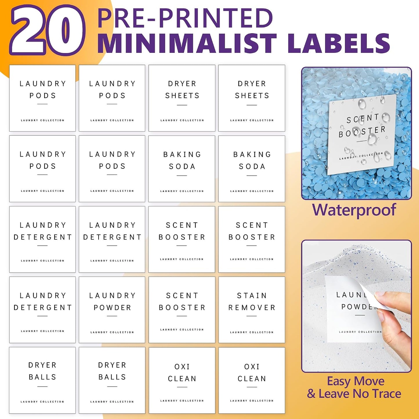 3+1 Pack Bamboo Laundry Pods Container, Clear Laundry Room Organization Containers,Large Laundry Detergent Powder Storage Containers Lids & Labels, Acrylic Laundry Pods Holder for Scent Booster