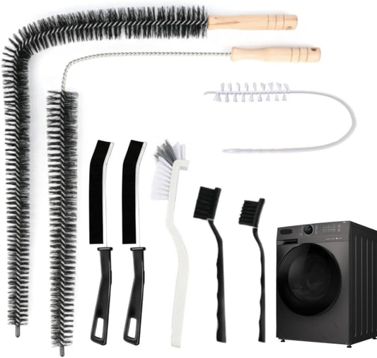 8 Pack Multi-Purpose Washing Machine & Dryer Vent Cleaning Kit | Dryer Lint Cleaner, Grout, Crevice & Lint Trap Cleaning Tools, Long Handle Laundry Brushes, for All Washers, Flexible