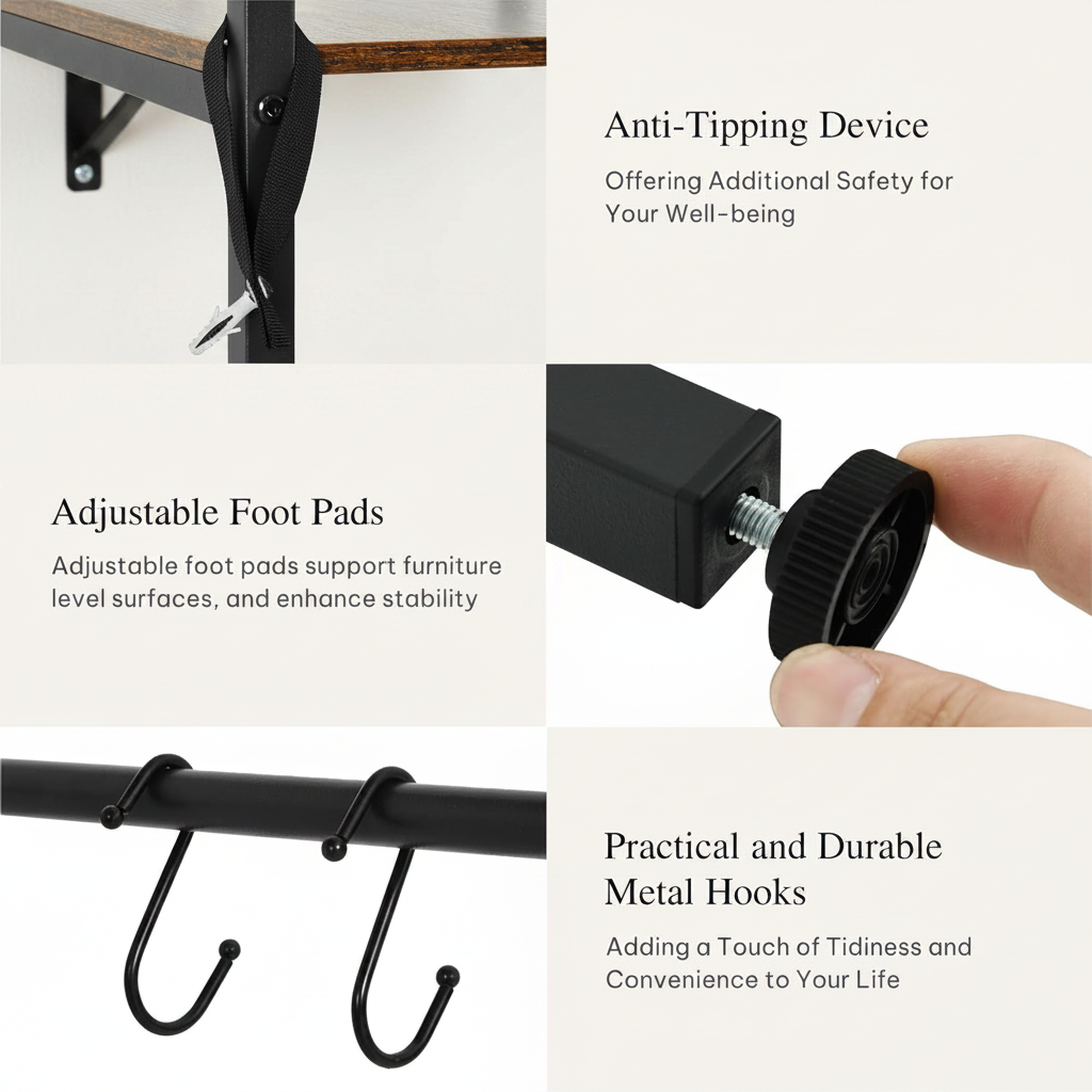 LIND Over-the-Washer Rolling Shelf, feature callouts
