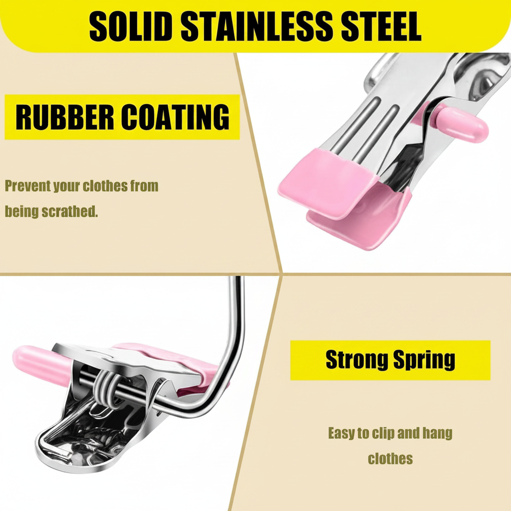 LIND Boot & Trouser Hanger Clips, beige finish detail