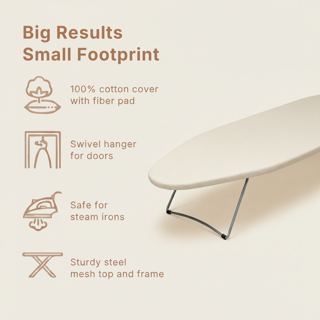 LIND Tabletop Ironing Board, folding legs detail