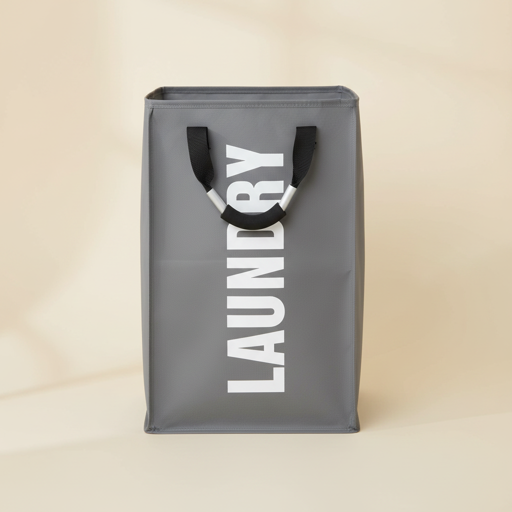 LIND collapsible laundry hamper bag with aluminum carry handles