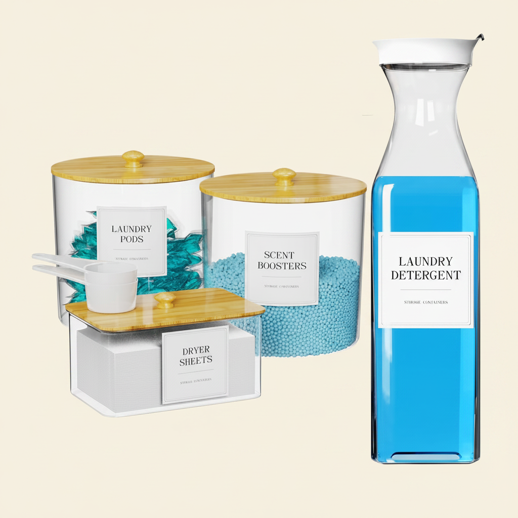 LIND Laundry Storage Jar & Dispenser Set, hero view